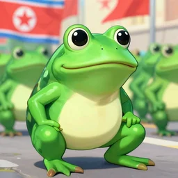 Pepe the Frog in the parade, Socialist realism, North Korea propaganda style