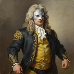 painting of Isaac Newton as a masked mexican wrestler