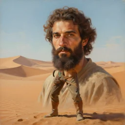 a beautiful portrait painting of life on arrakis, masterpiece by famous artist nasreddine dinet and eugene de blaas and greg rutkowski and artgerm and wlop, path tracing, artstation