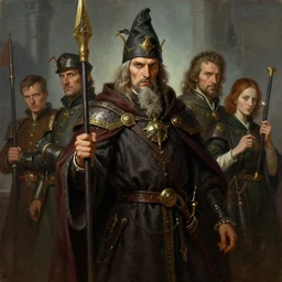 painting of a polish wizard, epic, tragic, military art, fantasy, dieselpunk, hd shot, digital portrait, beautiful, artstation, comic style, by artgerm, guy denning, jakub rozalski, magali villeneuve and charlie bowater