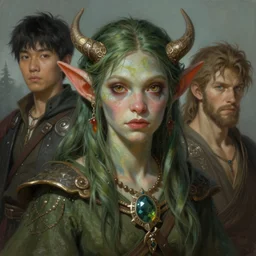 beautiful goblin druid portrait, highly detailed, digital painting, artstation, sharp focus, illustration, art by tan zi and ayanamikodon and alphonse mucha and wlop