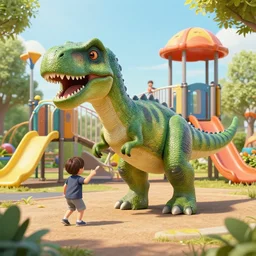 a playground for adults with a dinosaur theme, trending on artstation, 8 k