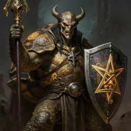 magic the gathering fantasy artwork by franz frazetta, high resolution. a clear portrait of an evil - looking, male, anthropomorphic tortoise dressed like a cleric, with glowing arcane runes painted on his shell, holding a pentagram shield, gritty coloring, intricate, digital painting, artstation, smooth, sharp focus