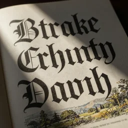 a printed page of large gothic lettering, typography