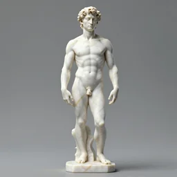 a statue made of white marble with gold veins, of kelsey grammer as frasier crane, transhumanism, full body shot, perfect symmetrical body, perfect symmetrical face, hyper realistic, hyper detailed, by johannen voss, by peter kemp, by monia merlo, by michelangelo, octane render, blender, 8 k