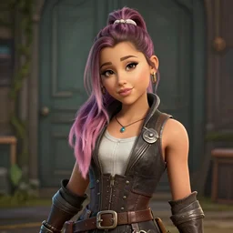 a screenshot of ariana grande in the video game guild wars. 3 d rendering. unreal engine. amazing likeness. very detailed. cartoon caricature