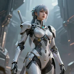 ethereal concept art of guweiz, a beautiful mecha girl, epic scifi, highly detailed, artstation, beautiful concept art, 8 k