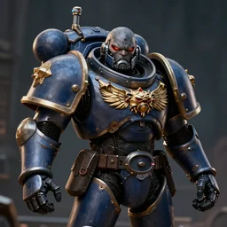 gigachad as a black templar space marine from warhammer 40k, digital portrait of Ernest Khalimov by Dan Mumford and Ross Tran, octane render, 8k, rtx on, trending on ArtStation