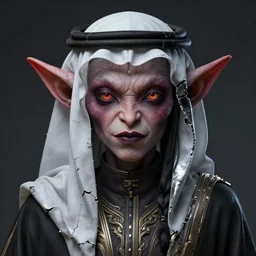 impressive ominous front!! shot photo of a goblin as a arab sheikh character fine portrait fine portrait mesmerizing platinum cracked edges elegant detailed intricate concept artstation sharp focus ray tracing cinematic masterpiece temporal corruption beeple wlop germ 8 4 k scifi glossy hyper realistic illustration canon eos r 3 fujifilm x - t 3 0 sony alpha a 6 6 0 0