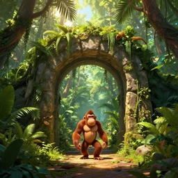 portal ta prohm, monkey king jungle, by greg rutkowski, sunlit, highly detailed, 4 k