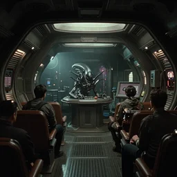 cassette futurism, cosmic horror, nostromo sci - fi ship interior, alien 1 9 7 9, bleak future, ultra high detail render, harsh lighting, atmospheric haze, film. 1 6 mm photography by edward hopper, norman rockwell. film still, 1 6 mm cinematography