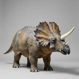 a sculpture of a Triceratops