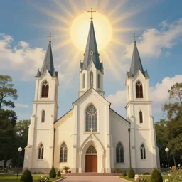a photo of a dream world, jesus, church