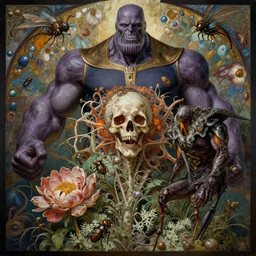 the platonic ideal of flowers, derealisation, insects and lichen cletus kasady ultimate carnage thanos dementor wild hunt doctor manhattan chtulu nazgul mandelbulb davinci, d & d, fantasy, ego death, detailed, intricate, hyperrealism, intense, scary, decay, art by artgerm and greg rutkowski and alphonse mucha and giuseppe arcimboldo