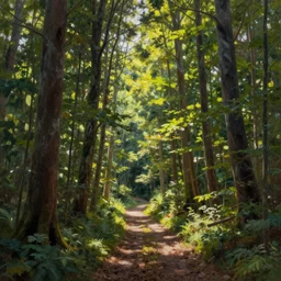 sunny forest lanscape painting by chris moore