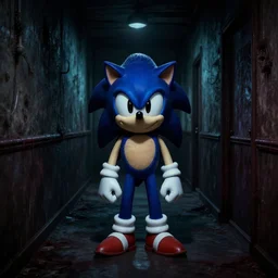 sonic the hedgehog, creepy, horror, off - putting, dark, hallway, photo, paranormal