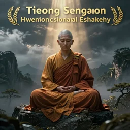 A cyborg monk finding enlightenment in the futurw