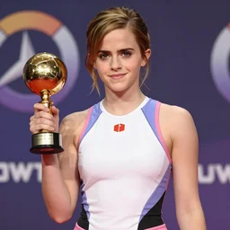 Emma Watson getting Play of the Game in Overwatch