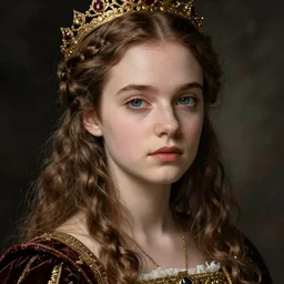 portrait en buste of young eva green as a medieval fourteenth century queen, by graham turner, angus mcbride, christa hook, beautiful eyes, perfect face, by artstation, deviantart, artfol, artslant artbox, cgsociety, gfxartist, artful, zatista, artpal, instagram