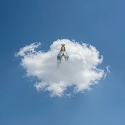 wide angle sky with 1 0 0 0 8 0 8 0 8 0 0 0 1 virgin mary cloud in center