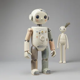 studio photograph of a contemporary ceramic sculpture of a modular quirky emma roberts krysten ritter android by hikari shimoda and jack gaughan