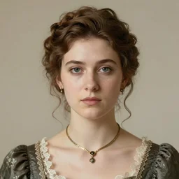 old photo of beautiful victorian woman, symmetrical face, 8k, high quality