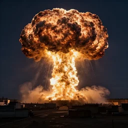 cinestill of a nuclear blast from nearby