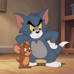 tom finally catching jerry, animated, malicious intent, cartoon