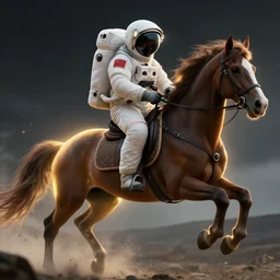 fantasy concept art of an astronaut riding a horse, rim lighting, trending on pintrest