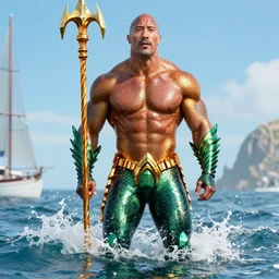 Dwayne Johnson as Aquaman 4K quality