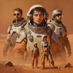 a beautiful futuristic portrait painting of daily life on mars, masterpiece by famous artist nasreddine dinet and eugene de blaas and greg rutkowski and artgerm and wlop, path tracing, artstation