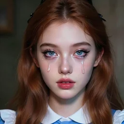 eye melting hyper realistic photograph of pretty girl, lighting alice in wonderland, dj sura face, artgerm, ilya