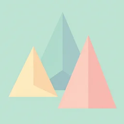 triangles. retro art by jean giraud. pastel colors