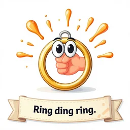 ring ding ding ring ding ring ring, splatter paint, postage stamp, banner, cinecolor, a phone using a phone to call