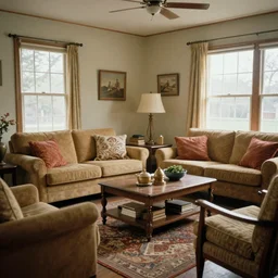 a typical American living room from 1975
