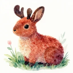 decorative tuft of fauna, water color