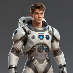 a portrait of a male teenager wearing a space suit, D&D, sci-fi, elegant, hopeful, muscular, highly detailed, digital painting, artstation, concept art, smooth, sharp focus, illustration