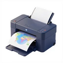 a large printer printing a colorful world, isometric art, on clear background, 3 d render, amazing detail, concept art, ray tracing, smooth, sharp focus, ethereal lighting