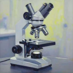 abstract oil painting of microscope imagery