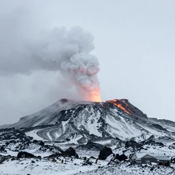 an icelandic volcano in the snow storm, photo by Marco Grassi,