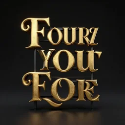 flourished victorian typography, realistic gold, black background, octane render, studio setup, 4 k