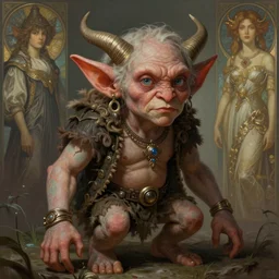 beautiful goblin, d & d, highly detailed, digital painting, artstation, sharp focus, illustration, art by tan zi and ayanamikodon and alphonse mucha and wlop
