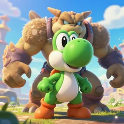 screeshot of Yoshi as a powerful boss in Monster Hunter World (2018)