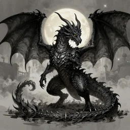 goth dragon illustration