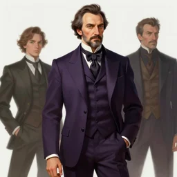 Giuseppe Verdi wearing a dark purple suit, elegant, digital painting, concept art, smooth, sharp focus, illustration, from StarCraft by Ruan Jia and Mandy Jurgens and Artgerm and William-Adolphe Bouguerea