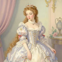 baroque rococo pastel beautiful whimsical princess Greg Hildebrandt Lisa frank portrait