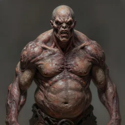 humanoid monster, big head, wide torso, grotesque, body horror, digital painting, photorealistic, inspired by junji ito, zhang han, bayard wu