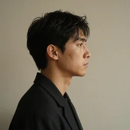 portrait of a man in profile, (((((woman)))))