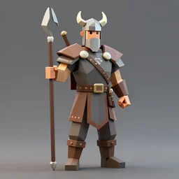 low poly viking warrior