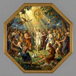 An octagonal composition of the feast of Astarte, by james Gurney and austin osman spare